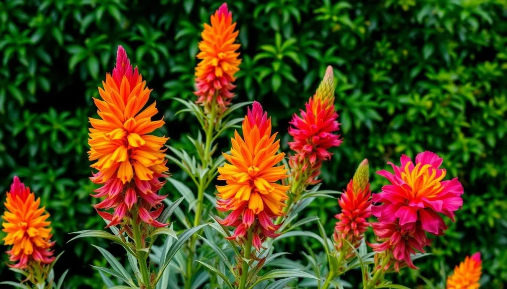 Image of Sirao Garden's vibrant celosia flowers
