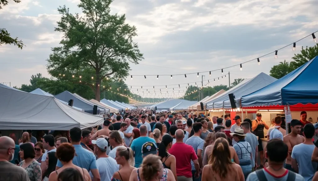 Image of Spark!Fishers Summer Celebration with people enjoying live music and food
