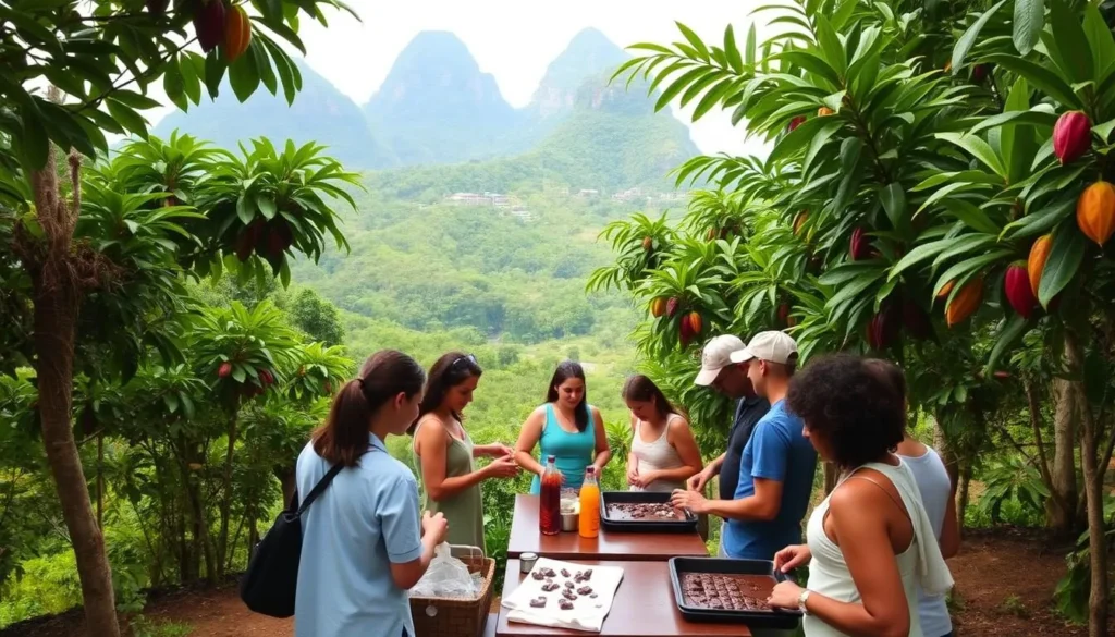 Image of St Lucia chocolate making tour at a cocoa plantation