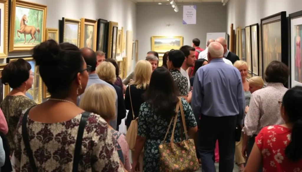 Image of St. James Court Art Show attendees viewing artwork