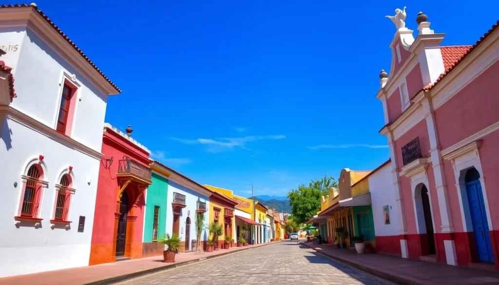 Image of Suchitoto's colonial architecture and cobblestone streets