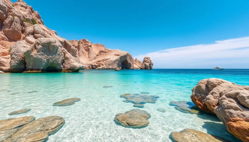 Image of Tablerock Beach with clear turquoise waters