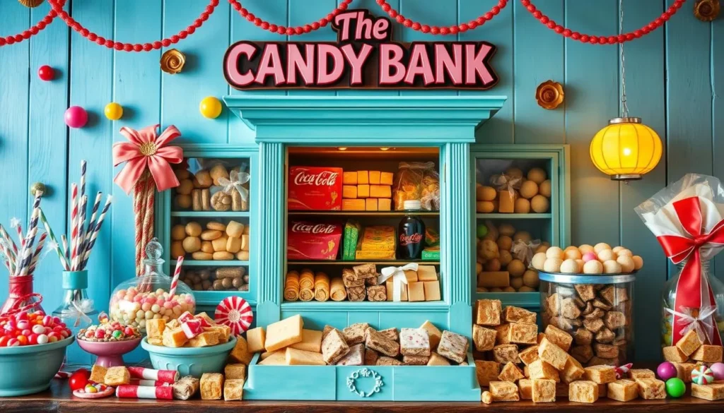 Image of The Candy Bank's colorful array of nostalgic candies and homemade fudge