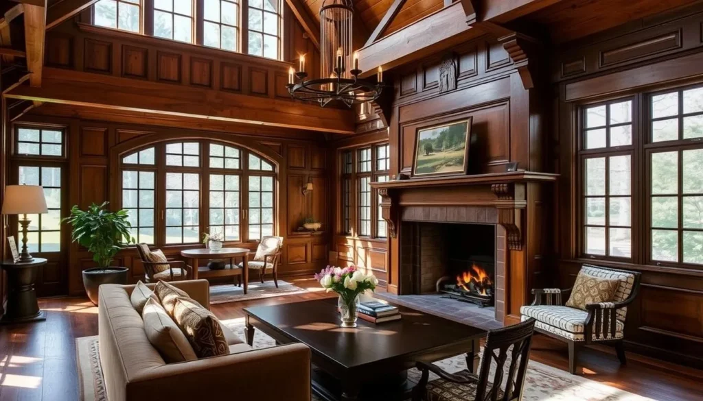 Image of The Gamble House showcasing its impeccable woodwork and custom furniture
