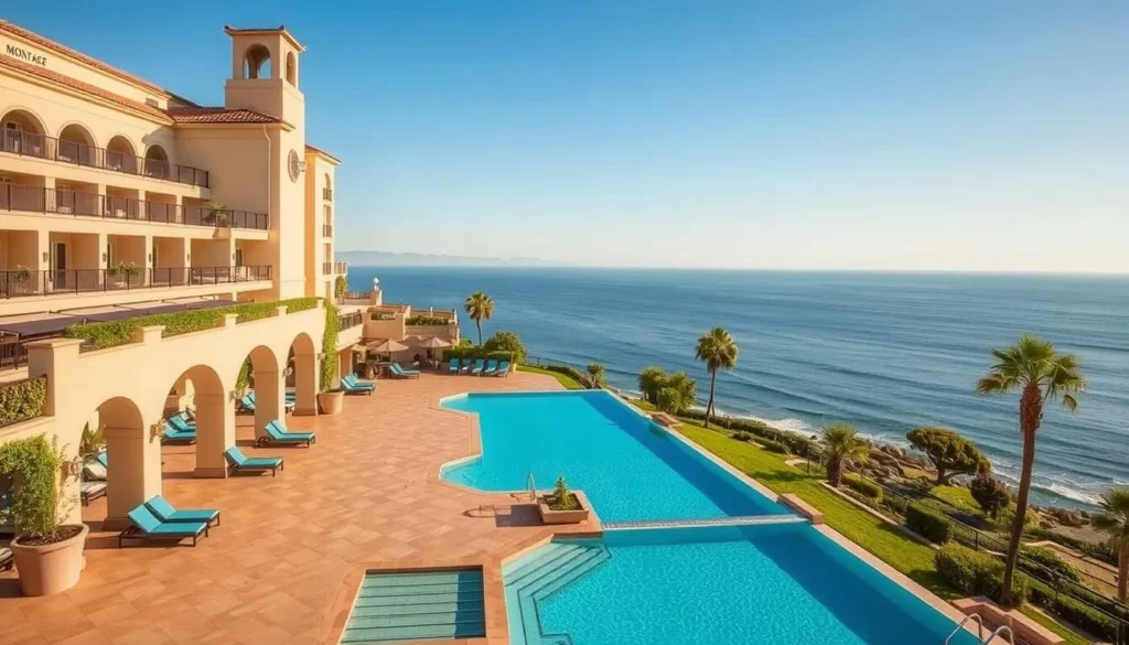 Image of The Montage Laguna Beach Resort with oceanfront pools and breathtaking views