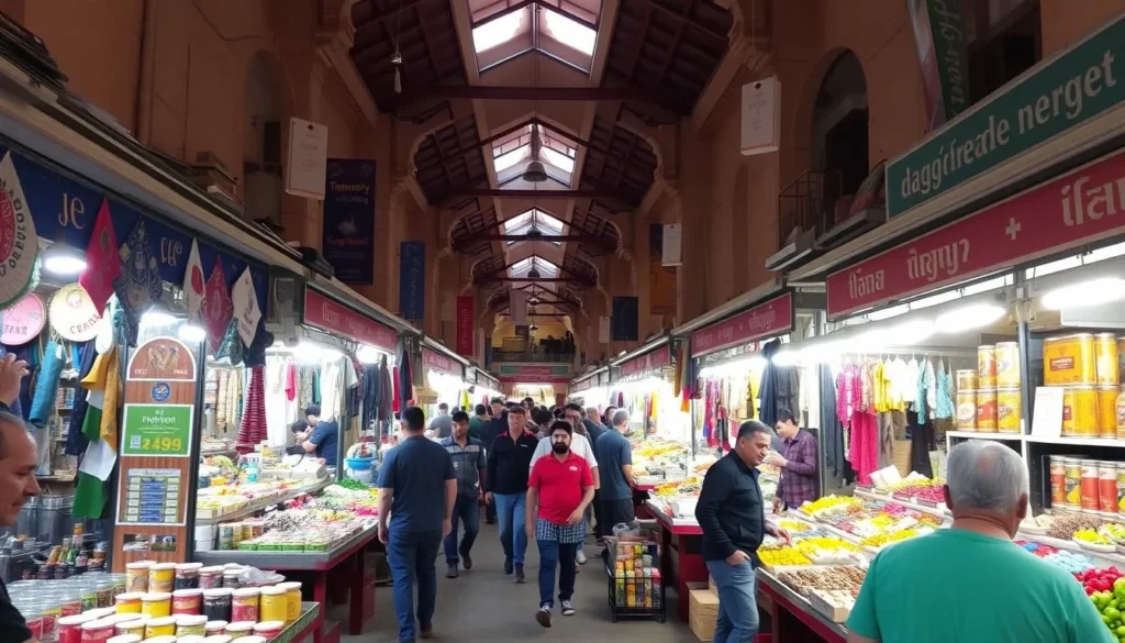 Image of The Tannery Marketplace interior with vendors