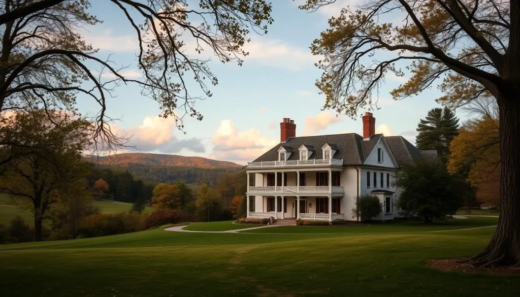 Image of Thomas Cole's home with a serene landscape