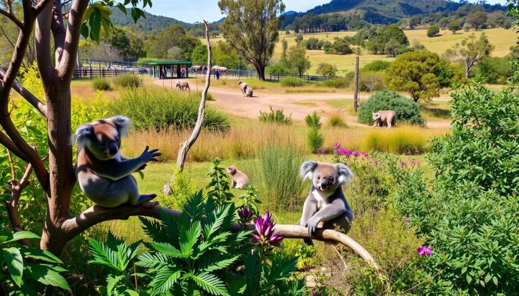 Image of Tidbinbilla Nature Reserve with koalas and other native Australian wildlife