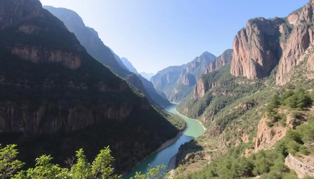 Image of Tiger Leaping Gorge with the Jinsha River flowing through it