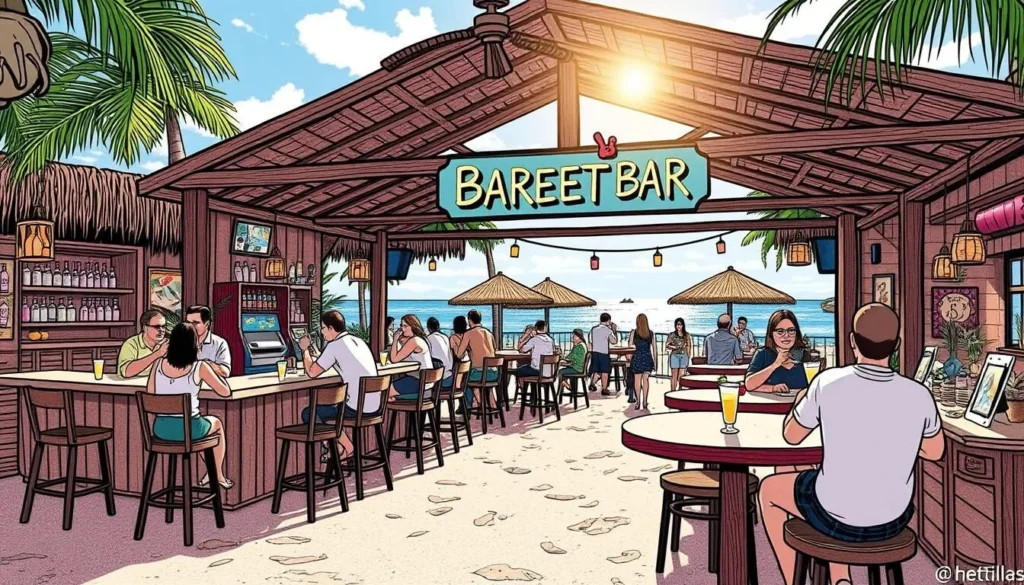 Image of Tisa's Barefoot Bar, highlighting its casual, beachy atmosphere