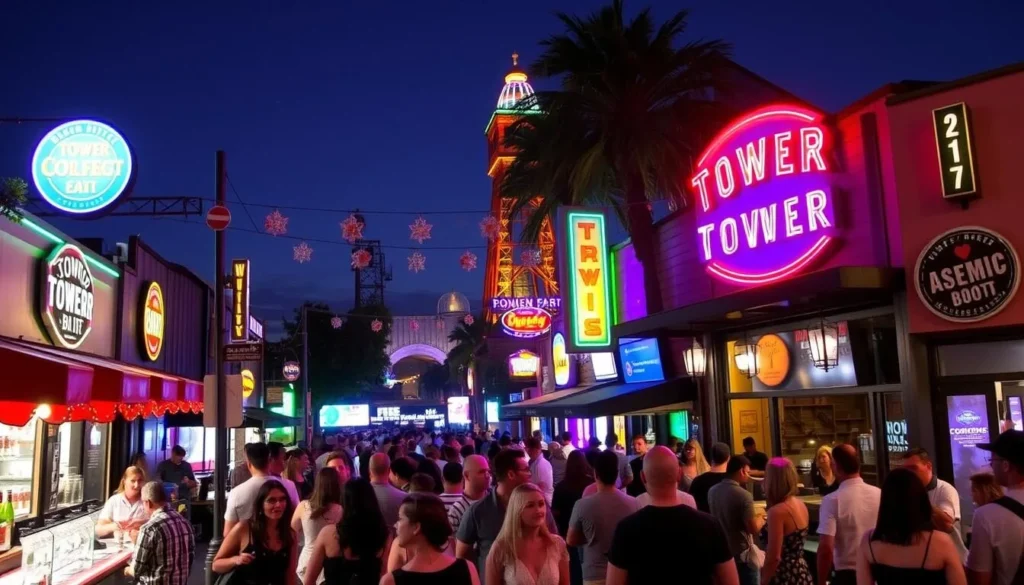 Image of Tower District Fresno nightlife