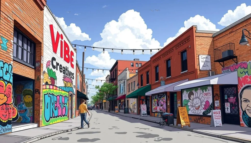 Image of ViBe Creative District's vibrant street art and galleries
