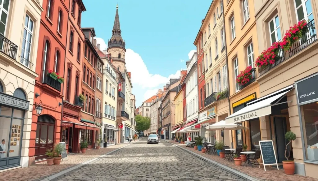 Image of Vieux Lyon's cobblestone streets