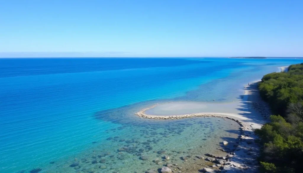 Image of Washington Island shoreline with clear Lake Michigan waters