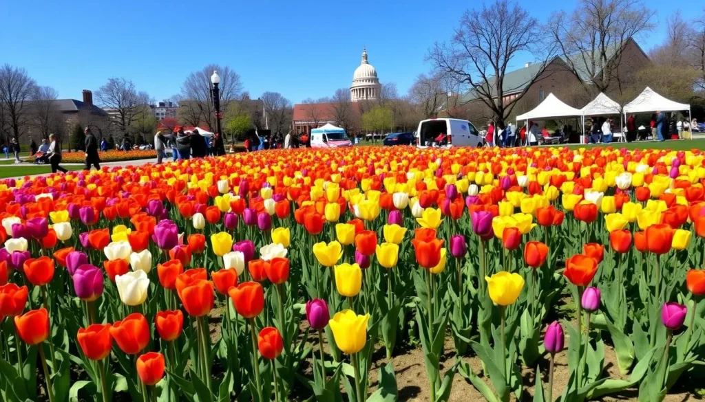 Image of Washington Park during the Tulip Festival