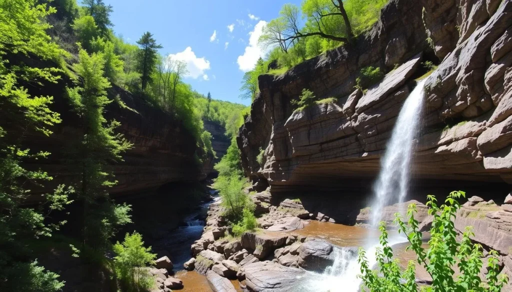 Image of Watkins Glen State Park's gorge with waterfalls