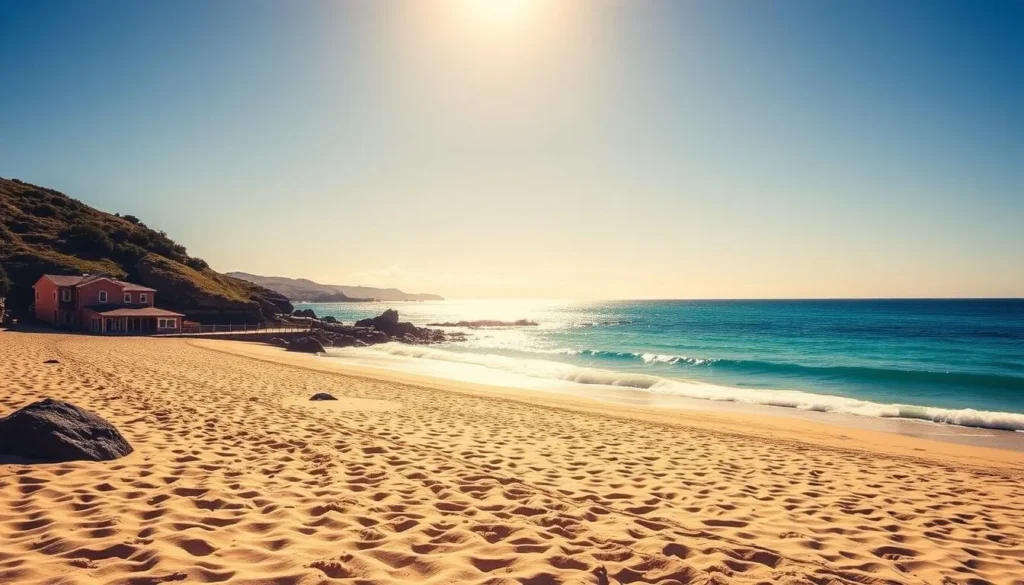 Image of West Beach Burnie Tasmania with clear waters and golden sands