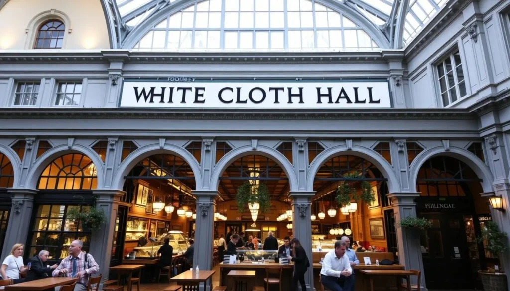 Image of White Cloth Hall, a modern food hall in a Grade-II listed Victorian building