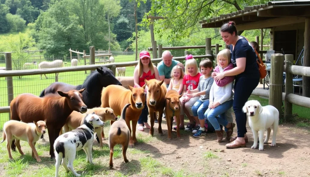 Image of Wildheart Animal Sanctuary with animals and visitors