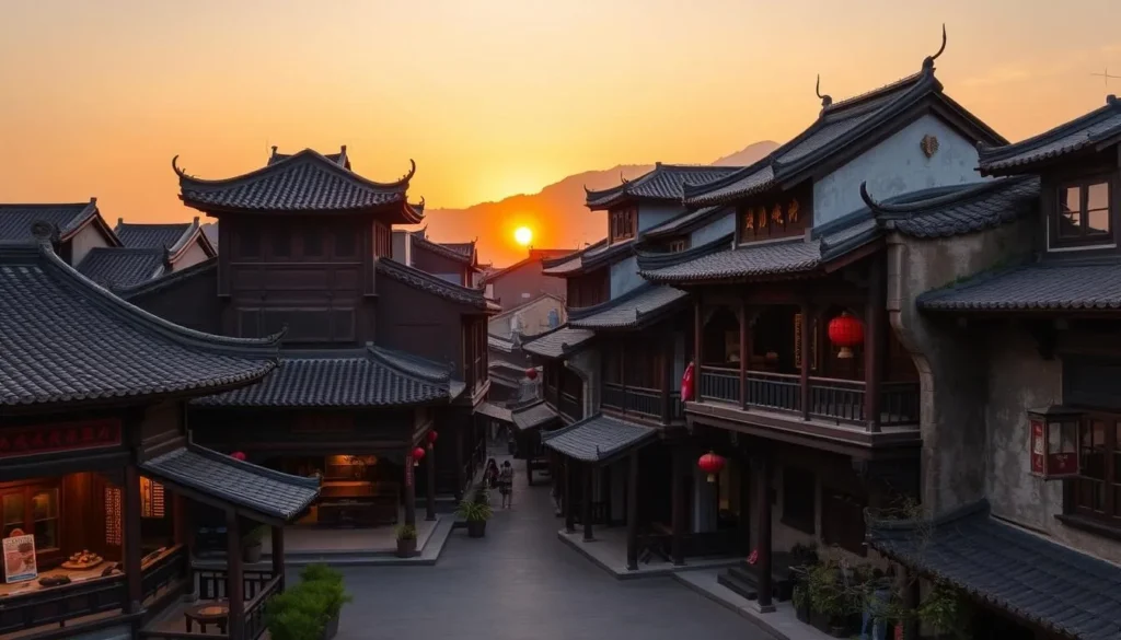Image of Xizhou Ancient Town with traditional Bai architecture