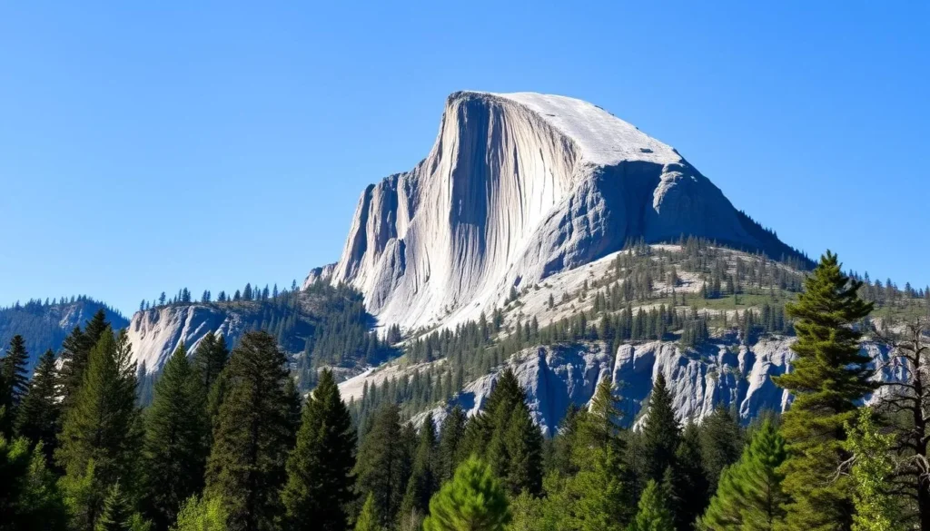 Image of Yosemite National Park during a sunny day with a clear view of Half Dome