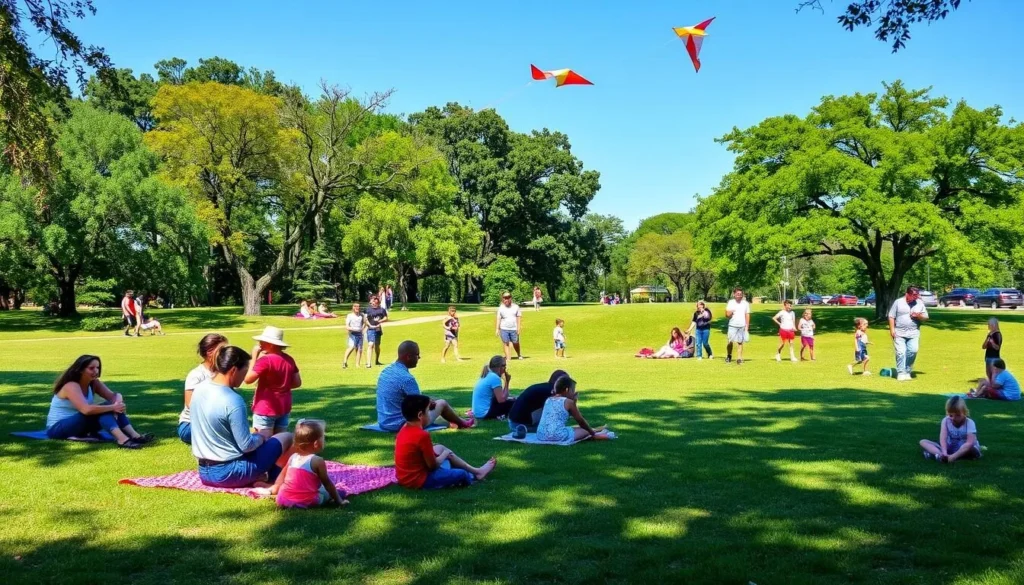 Image of Zilker Park with families enjoying outdoor activities