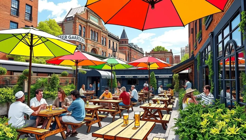 Image of a Boston beer garden