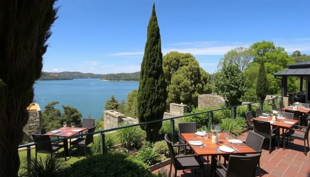 Image of a Canberra restaurant with a scenic view of Lake Burley Griffin