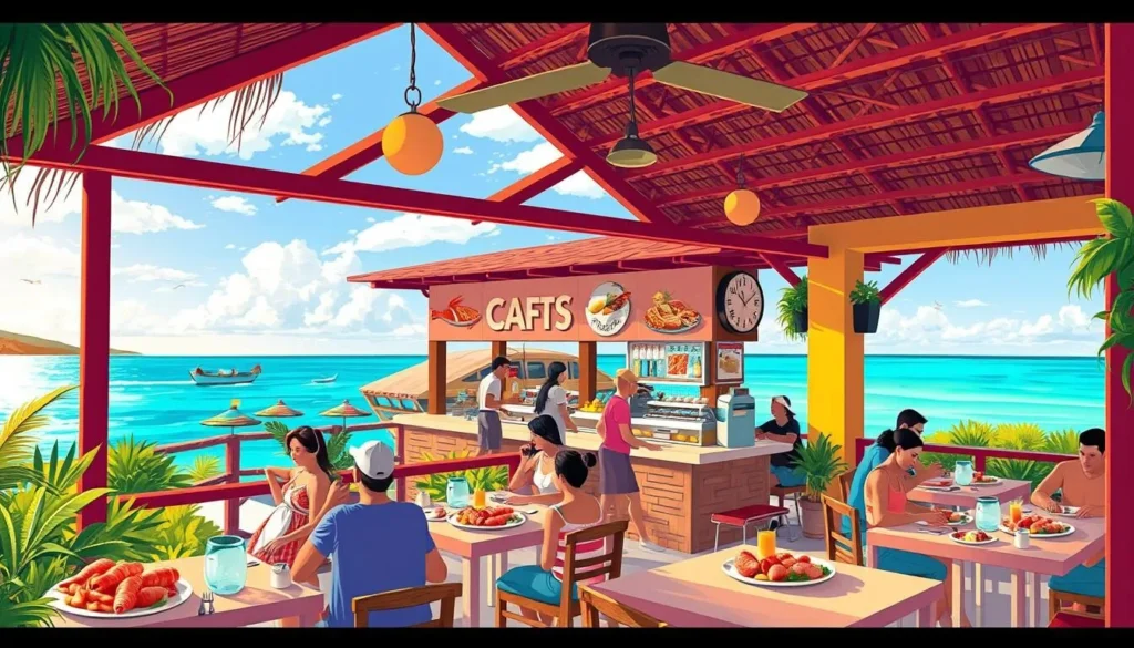 Image of a Cayman Islands' restaurant serving fresh seafood