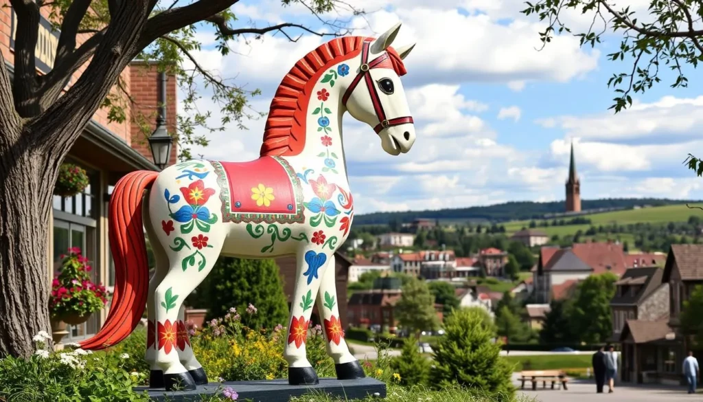 Image of a Dala horse in Lindsborg, Kansas