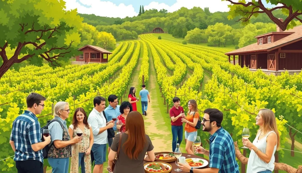 Image of a Dallas winery or a food tour group