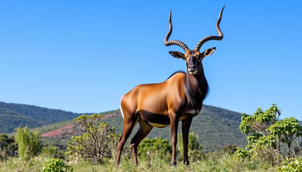 Image of a Giant Sable Antelope in its natural habitat