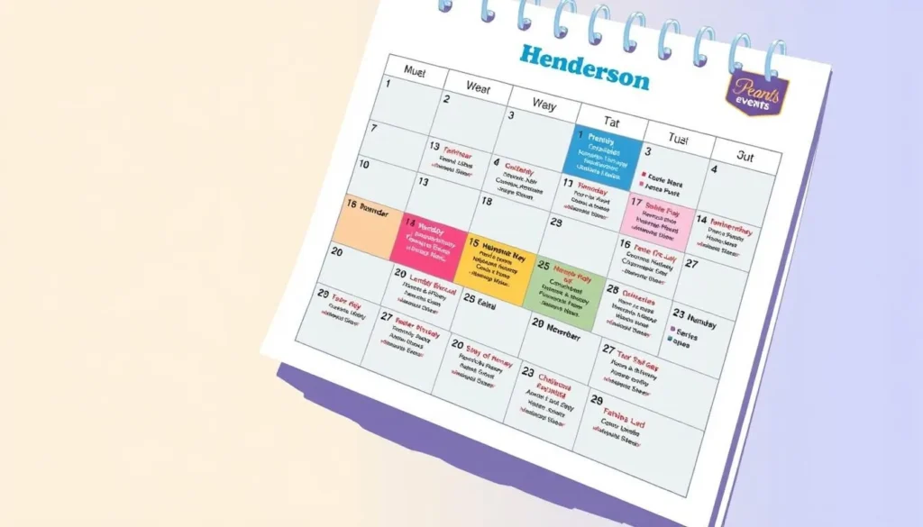 Image of a Henderson events calendar page