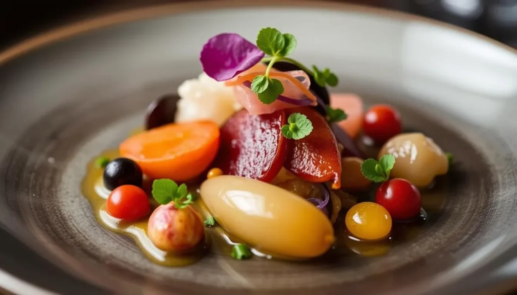 Image of a Michelin-starred dish from Alinea or Ever