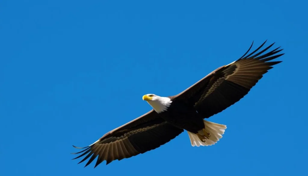 Image of a bald eagle in flight