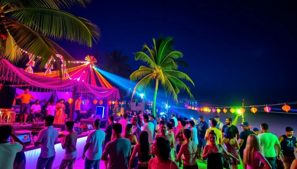 Image of a beach party at Zanzibar on a Saturday night