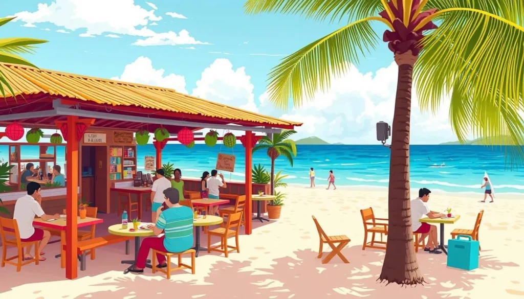 Image of a beachside restaurant at Grande Anse Beach, Martinique Image of a beachside restaurant at Grande Anse Beach, Martinique