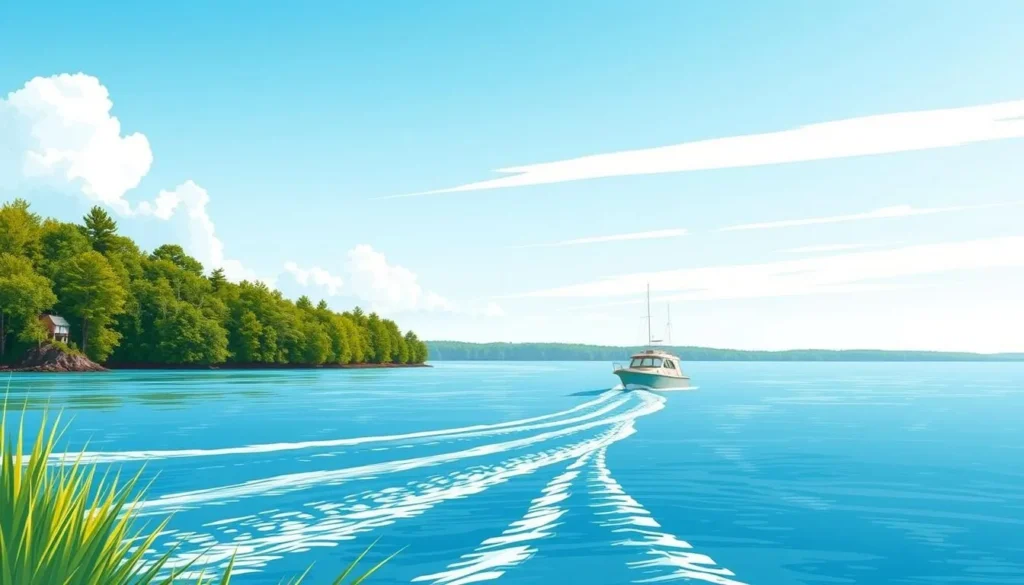 Image of a boat sailing in Anderson Inlet