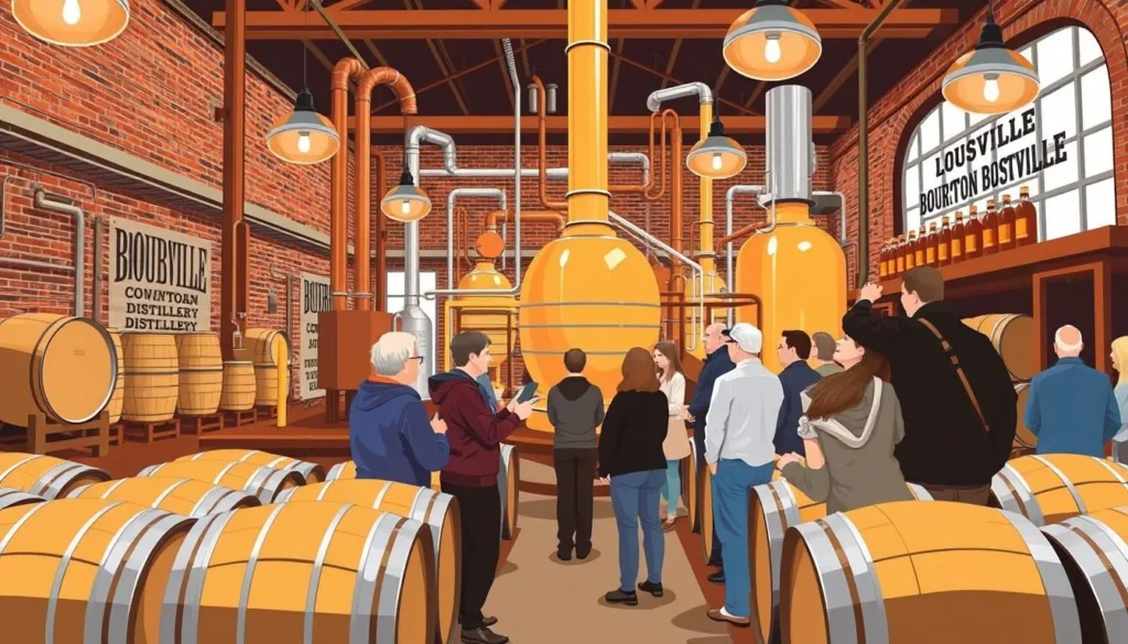 Image of a bourbon distillery tour in downtown Louisville