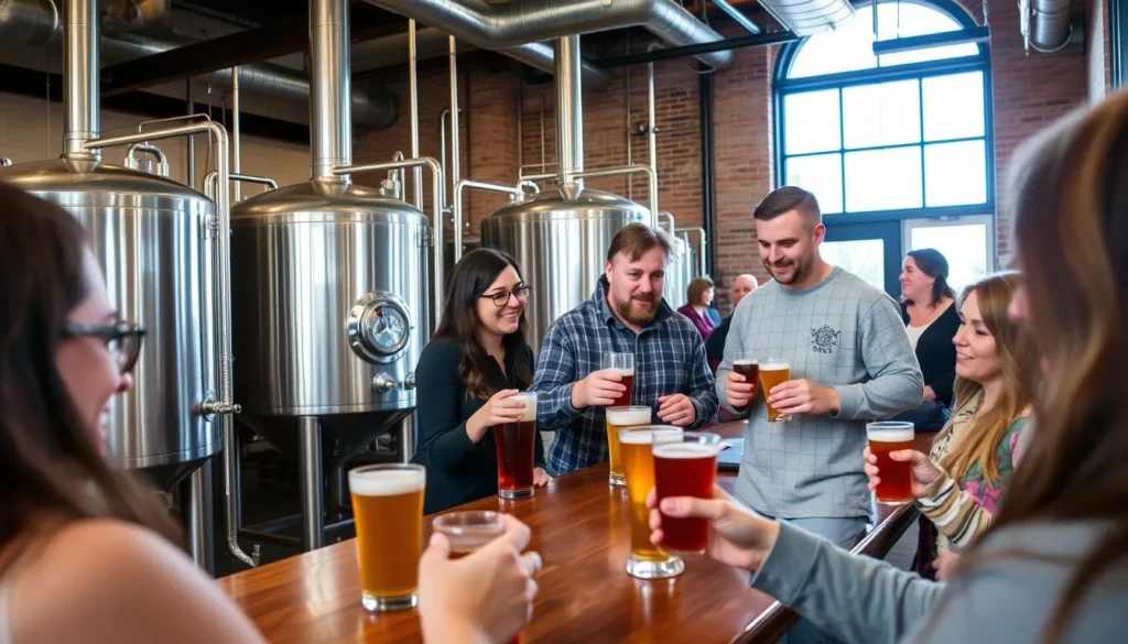 Image of a brewery tour in Milwaukee with a tasting session