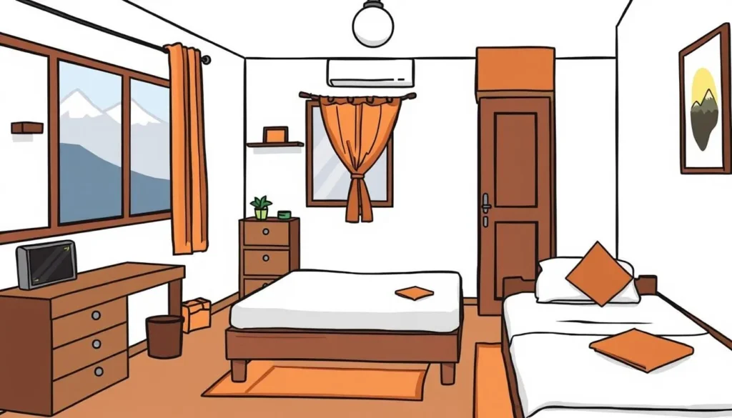 Image of a budget hotel in Nagarkot with basic amenities