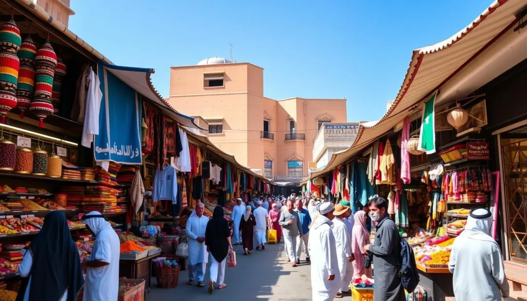 Image of a bustling souk in Saudi Arabia