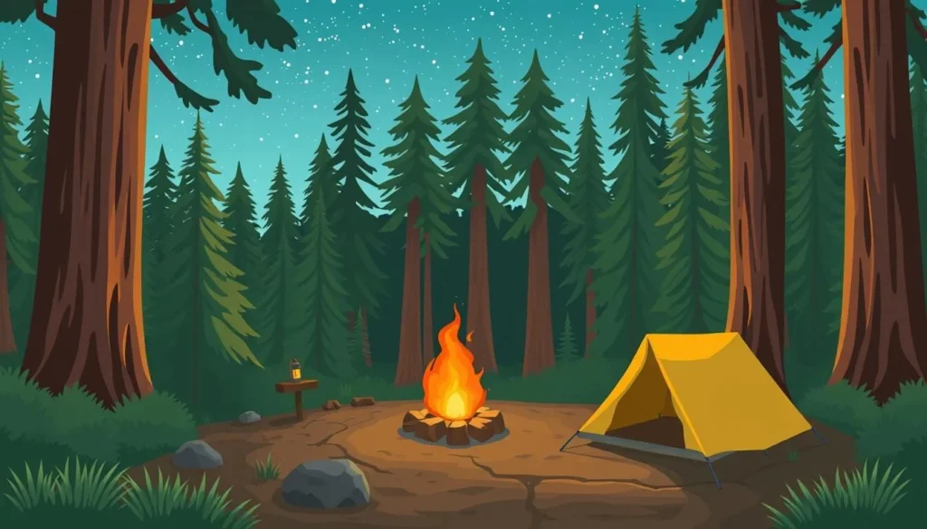 Image of a campsite in Redwood National Park