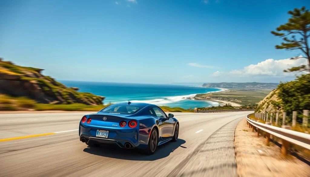 Image of a car driving down Montauk Highway