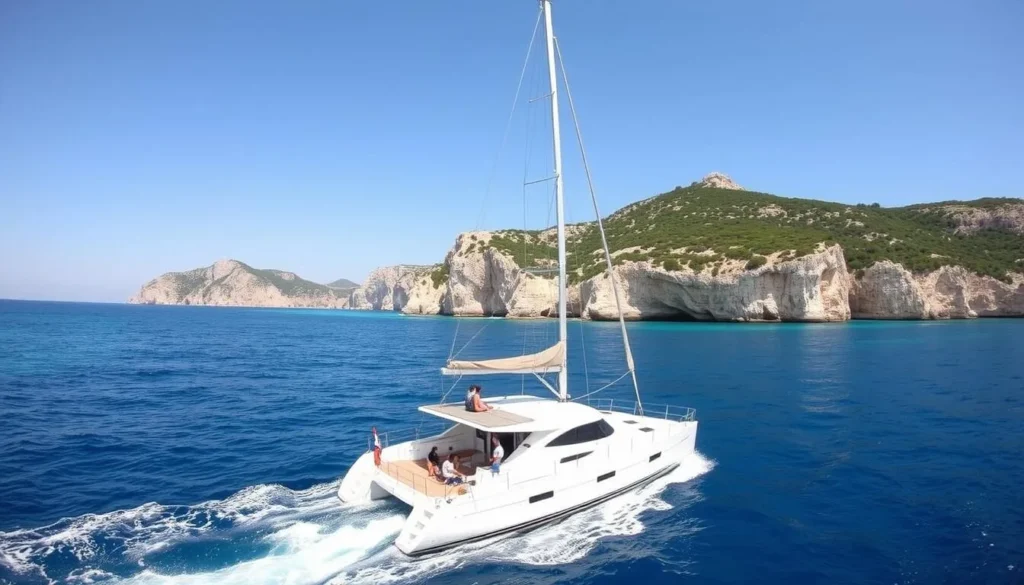 Image of a catamaran cruise along Mallorca's coastline