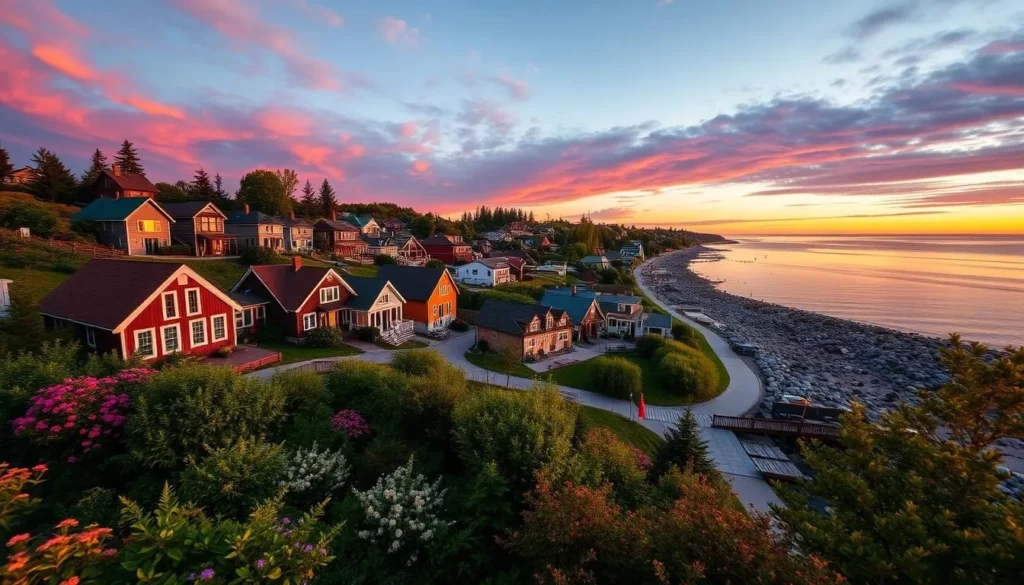 Image of a charming Lake Michigan coastal town