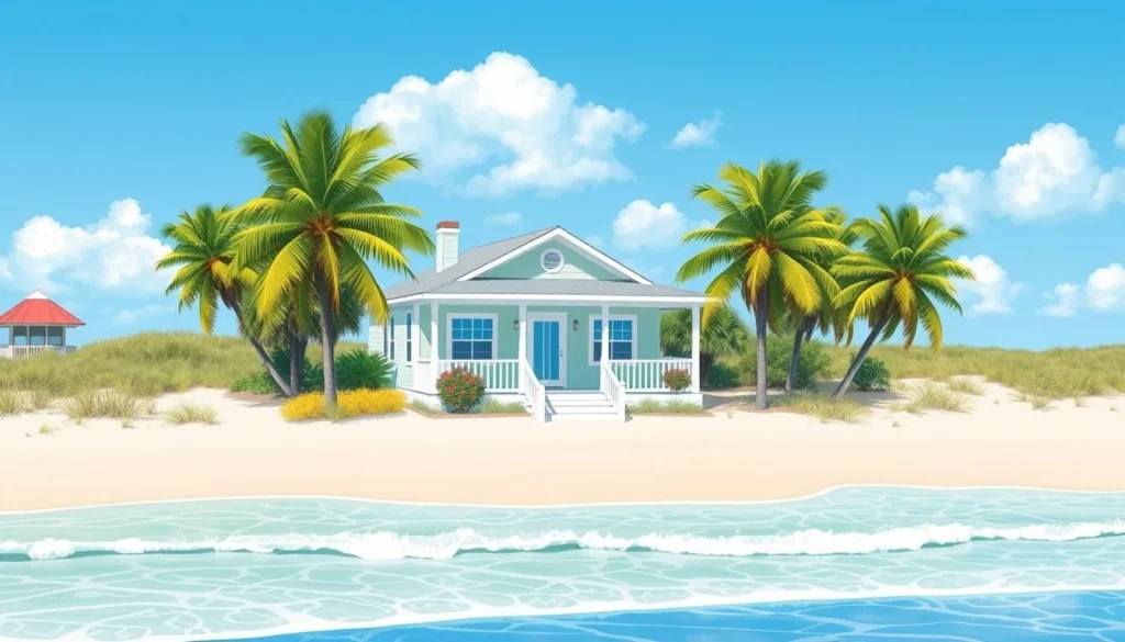 Image of a cozy beachfront cottage in Holly Beach, Louisiana