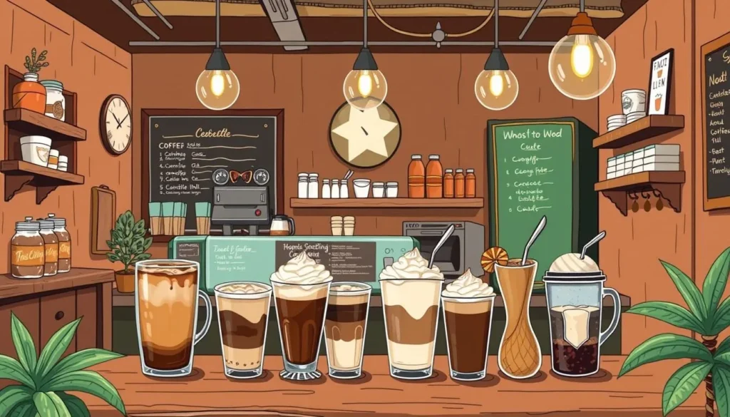 Image of a cozy coffee shop in Waco with a warm atmosphere and specialty coffee drinks
