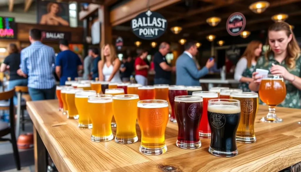 Image of a craft beer tasting at Ballast Point