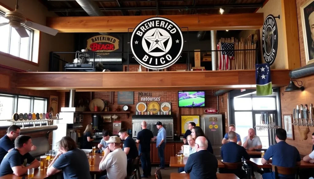 Image of a craft brewery in Springfield, MO, with a variety of beers on tap